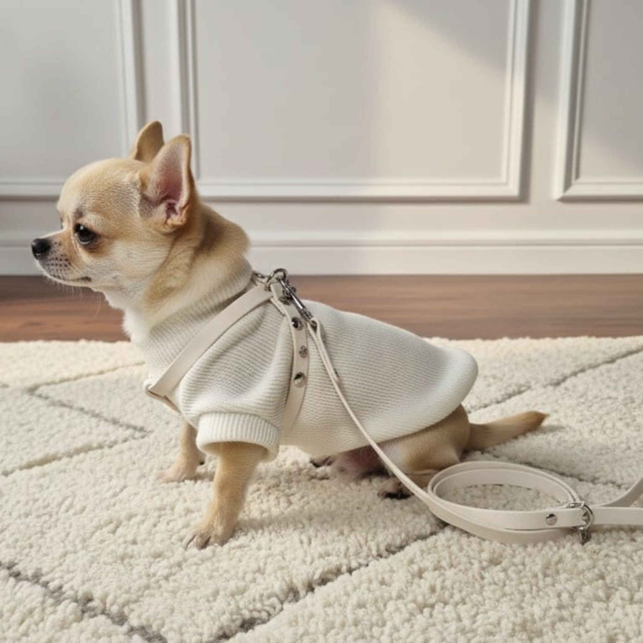 Maglione Bianco Lana Merino per Cani